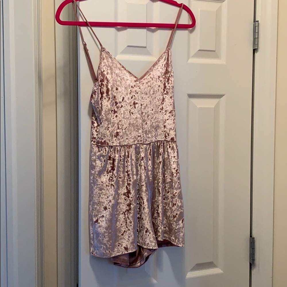Pink Velvet Romper